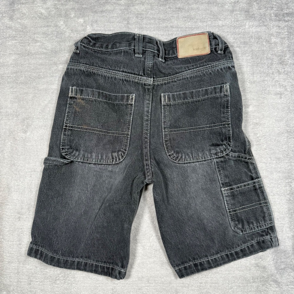 Ecko Unltd Youth 6 Faded Black Carpenter Denim Shorts Utility Skate Streetwear